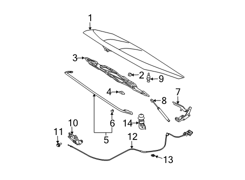 2003 Nissan Murano Hood & Components Stay Assy-Hood Diagram for 65470-CB800