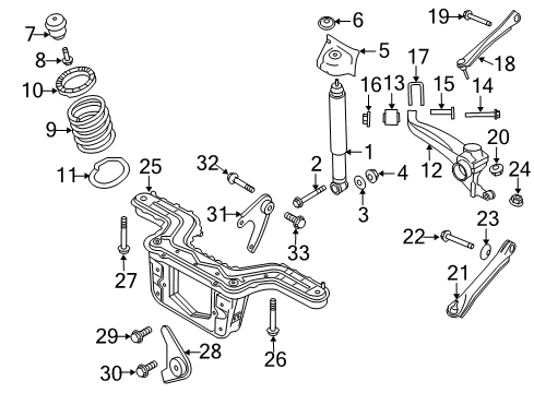 2009 Ford Escape Rear Suspension Components, Stabilizer Bar Upper Control Arm Front Bolt Diagram for -W713307-S439