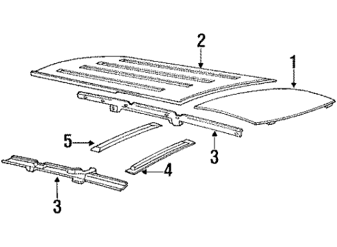 1996 Pontiac Trans Sport Roof & Components Weatherstrip Asm-Front Side Door Roof Drip Diagram for 10273809