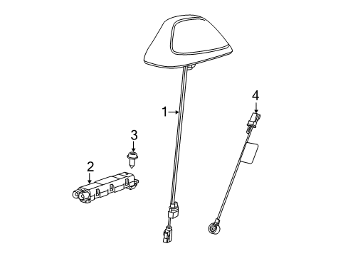 2019 Jeep Grand Cherokee Antenna & Radio Antenna-Base Cable And Bracket Diagram for 5091902AA
