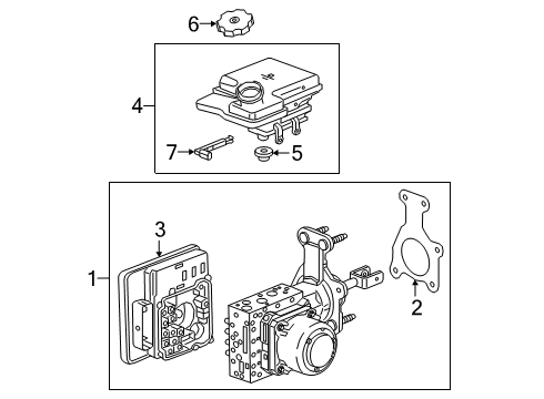 2019 Chevrolet Silverado 1500 Anti-Lock Brakes Master Cylinder Assembly Gasket Diagram for 84417422
