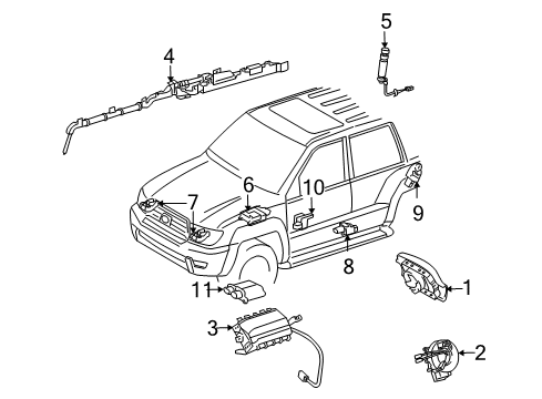 2007 Toyota FJ Cruiser Air Bag Components Front Seat Air Bag Diagram for 73910-52070