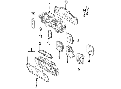 1994 Ford Aspire Instruments & Gauges Speedometer Head Diagram for F4BZ17255C