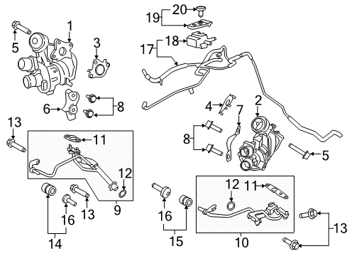 2018 Ford Transit-250 Turbocharger Engine Cover Bracket Diagram for BL3Z-9H472-A