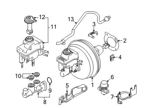 2008 BMW 650i Hydraulic System Seal, Brake Booster Diagram for 34336753979