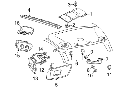 2002 Dodge Durango Interior Trim - Roof Bulb-Heater And A/C Control Diagram for 5019519AA