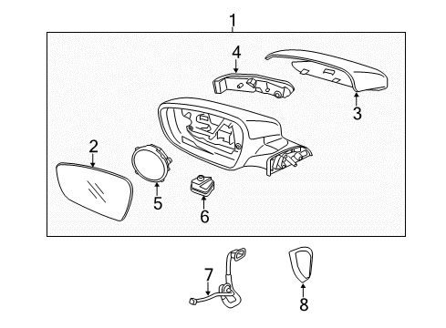 2017 Kia Forte5 Outside Mirrors Outside Rear View Mirror Assembly, Right Diagram for 87620B0030