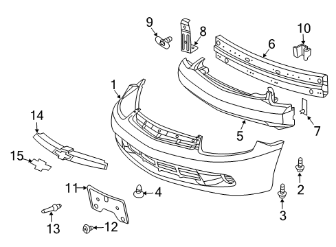 2004 Chevrolet Cavalier Bumper & Components, Exterior Trim Emblem Diagram for 22675391