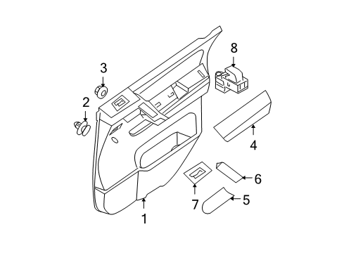 2006 Nissan Titan Rear Door Rear Door Armrest, Right Diagram for 82940-8S501