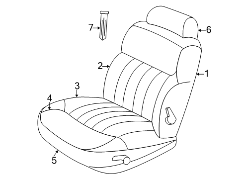 2004 Chrysler Concorde Front Seat Components Seat Cushion Foam Diagram for 5093618AA