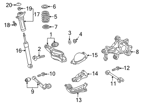 2022 Toyota Corolla Cross Rear Suspension Rear Upper Control Arm Diagram for 48790-06010