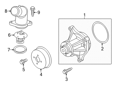 2010 Ford F-150 Water Pump Shifter Assembly Bolt Diagram for -W503298-S439