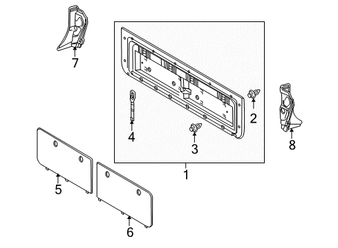 2010 Lexus LX570 Interior Trim - Tail Gate Gate Trim Panel Retainer Diagram for 67771-60030