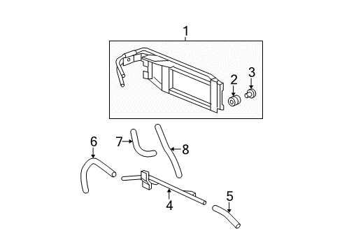 2013 Honda Ridgeline Trans Oil Cooler Cooler (ATf) Diagram for 25510-RJE-013