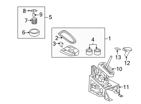 2002 Pontiac Aztek Shifter Trim Shift Plate Plug Diagram for 10423075