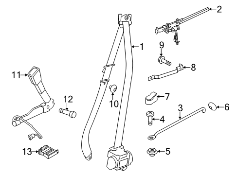 2013 BMW 335is Seat Belt Sliding Bracket Diagram for 72117119385