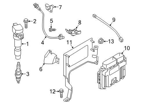 2018 Kia Optima Ignition System Engine Ecm Control Module Diagram for 391082GGC7