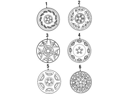 1998 Lincoln Continental Wheels Wheel Diagram for F8OZ-1007-BA