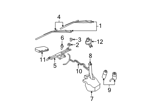 2009 Jeep Grand Cherokee Windshield - Wiper & Washer Components Hose-Windshield Washer Diagram for 68018917AB