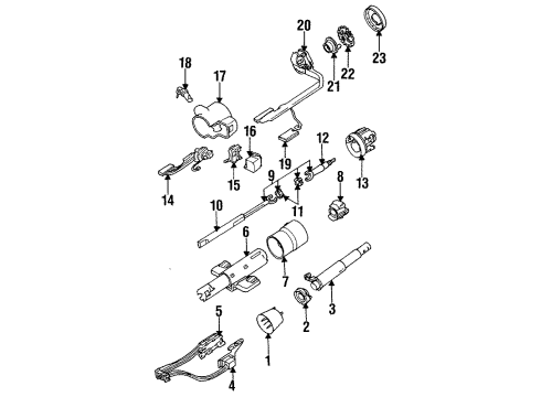 1993 Oldsmobile Cutlass Cruiser Steering Column Components Rack & Rod-Ignition Switch Actuator Diagram for 7848228