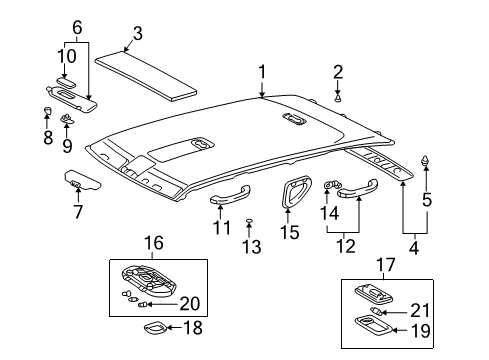 2001 Lexus LX470 Interior Trim - Roof Sound Absorber Diagram for 63348-60010