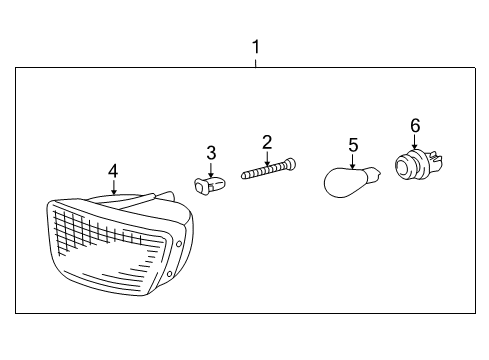 1998 Toyota Tacoma Signal Lamps Signal Lamp Assembly Screw Diagram for 90075-02037