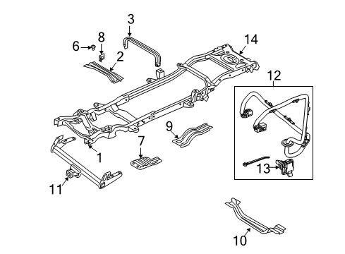 2003 Dodge Dakota Frame & Components CROSSMEMBER-Transmission Diagram for 52021723AA
