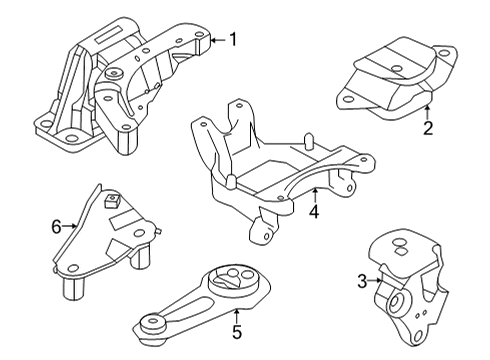 2021 Nissan Versa Engine & Trans Mounting Bolt Diagram for 11298-9AN0A