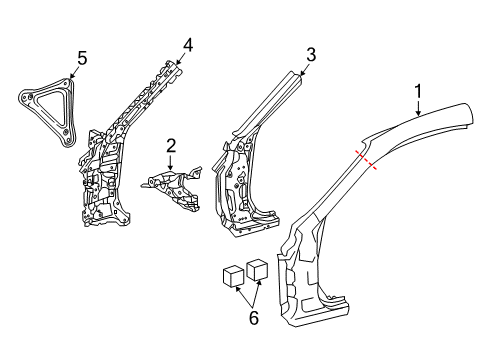 2018 Lexus RC350 Hinge Pillar GUSSET Sub-Assembly, Front Diagram for 61016-24010