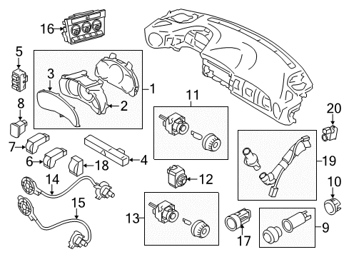 2017 Toyota 86 Automatic Temperature Controls Cluster Diagram for SU003-07002