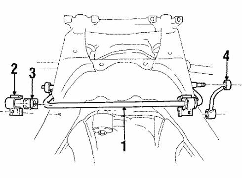 1998 Cadillac Catera Stabilizer Bar & Components - Rear Bushing, Rear Stabilizer Shaft Link Diagram for 90343847