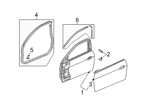 2007 Honda Accord Door & Components Sub-Seal, R. FR. Door Diagram for 72325-SDN-A02