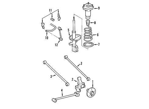 2006 Lexus RX330 Rear Suspension Components, Ride Control, Stabilizer Bar Cylinder Assy, Pneumatic, Rear LH W/Shock Absorber Diagram for 48090-48030