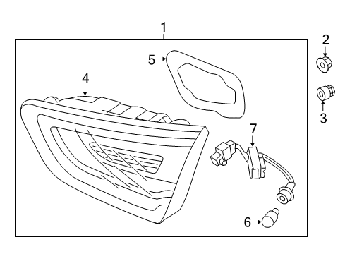 2014 Kia Optima Backup Lamps Lamp Assembly-Rear Combination Inside Diagram for 924034U520