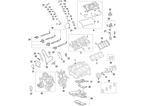 2020 Lexus LS500 Engine Parts, Mounts, Cylinder Head & Valves, Camshaft & Timing, Oil Pan, Oil Pump, Crankshaft & Bearings, Pistons, Rings & Bearings, Variable Valve Timing Chain Sub-Assembly, No.2 Diagram for 13507-70010