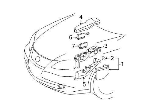2012 Lexus ES350 Electrical Components Block Assy, Engine Room Junction Diagram for 82720-33081