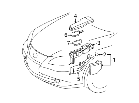 2012 Lexus ES350 Electrical Components Lower Cover Diagram for 82663-33070