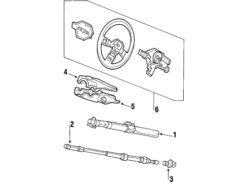 1988 Acura Integra Steering Column & Wheel Switch Assembly, Combination Diagram for 35250-SD2-A91