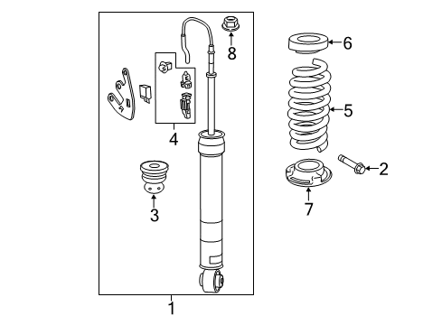 2017 Chevrolet Camaro Shocks & Components - Rear Connector Kit Diagram for 22836728