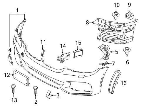 2019 BMW M5 Front Bumper Rear Reflector Front Left Diagram for 63147349127