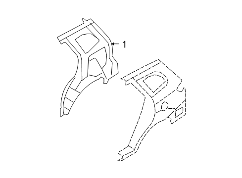 2007 Hyundai Santa Fe Inner Structure - Quarter Panel Panel Assembly-Quarter Inner RH Diagram for 71602-0W000
