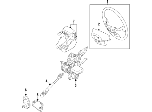 2020 Toyota Yaris Steering Column & Wheel, Steering Gear & Linkage Steering Wheel Diagram for 45102-WB003