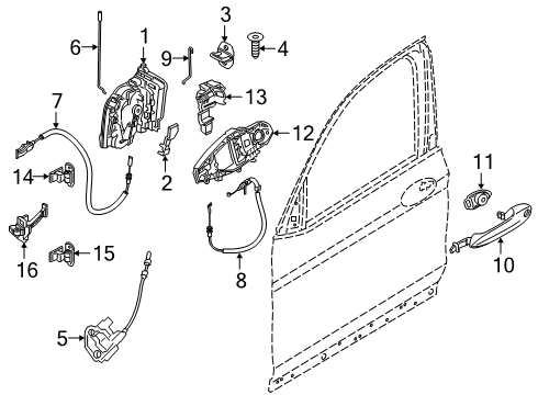 2020 BMW X7 Front Door OPERATING ROD, DOOR FRONT LE Diagram for 51217430925