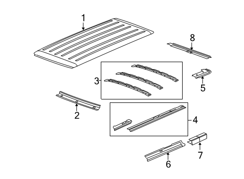 2012 Ford E-350 Super Duty Roof & Components Rear Header Diagram for 3C2Z-1541302-AA