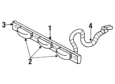 1997 Dodge Ram 2500 Identification Lamps Lens-Clearance Lamp Diagram for 55054820