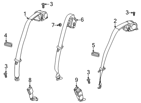 2020 Buick Encore GX Seat Belt Outer Belt Assembly Bolt Diagram for 11602853