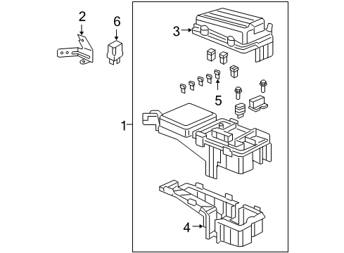 2006 Honda Odyssey Auxiliary Heater & A/C Bracket, Sub-Fuse Box Diagram for 38181-SHJ-A00