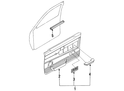 1995 Nissan Pathfinder Interior Trim - Front Door WEATHERSTRIP Front Door Inside LH Diagram for 80835-01G00