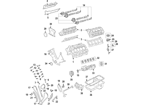 2019 Ford F-150 Engine Parts, Mounts, Cylinder Head & Valves, Camshaft & Timing, Variable Valve Timing, Oil Cooler, Oil Pan, Oil Pump, Crankshaft & Bearings, Pistons, Rings & Bearings Valve Cover Outer Seal Diagram for BR3Z-6C535-A