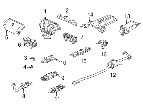 1998 Honda Accord Exhaust Manifold Manifold Assembly, Rear Exhaust Diagram for 18010-P8A-A01